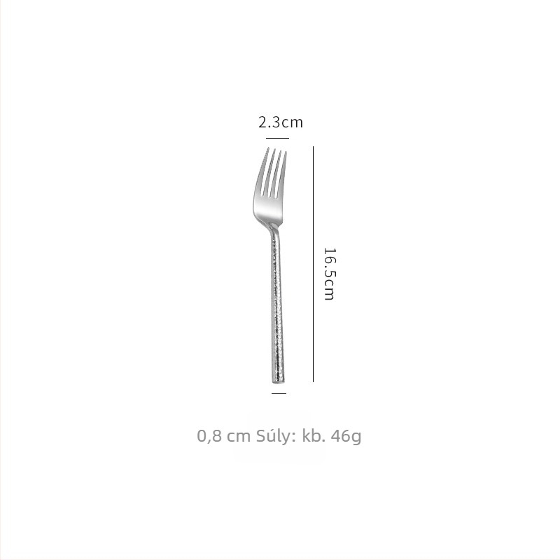 Daoqi 304 rozsdamentes acél nyugati evőeszközök kalapált felülettel – készlet steak kés, villa, kanál, desszertvilla és tortavilla