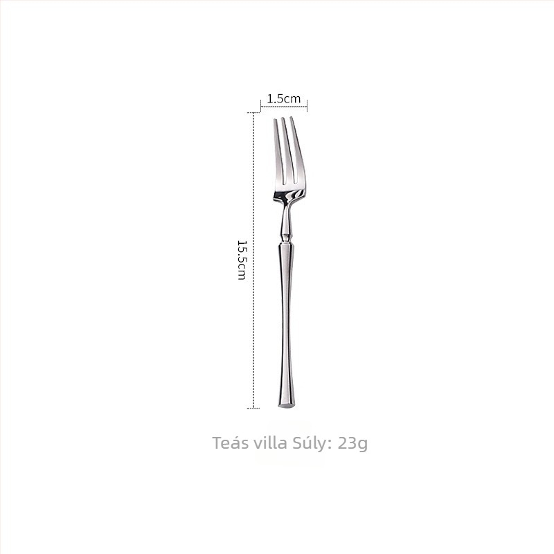 304 rozsdamentes acélból készült: desszertkanál, kávéskanál, kés, villa és steak kés; tükörsima felület, nordikus stílus.
