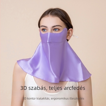 Nyári selyem napszűrő maszk teljes arc- és nyakfedéssel, UV védelem, lovagláshoz és vezetéshez, nőknek