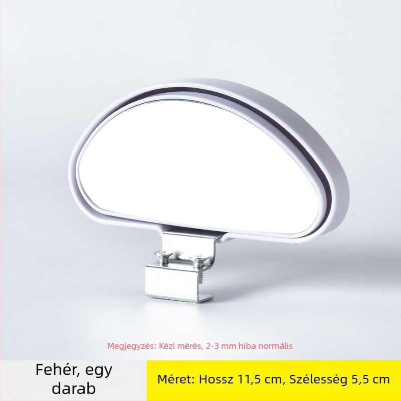 Sötét színű kiegészítő hátsó visszapillantó tükör autókhoz, nagy felbontású, széles látómezővel, kis kerek domború tükör a holttér és a tolatás számára