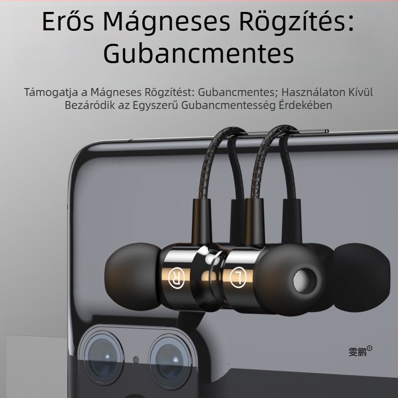 Vezetékes in-ear gaming fejhallgató Type-C csatlakozóval, zajcsökkentés, kiváló hangzás, mikrofon, kerek fülillesztékek