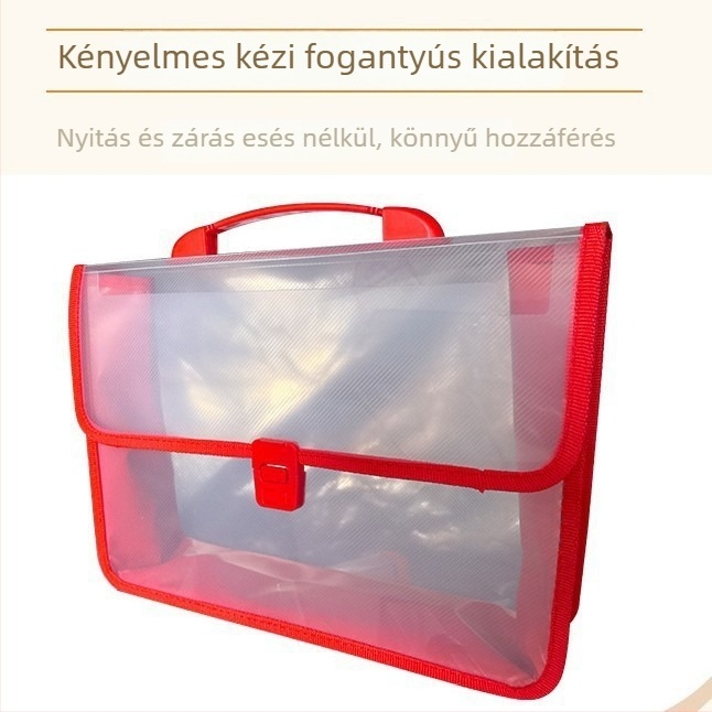A4 átlátszó műanyag akordeon mappa hálós kijelzőzsebbel iroda, pénzügyi és interjú dokumentumokhoz