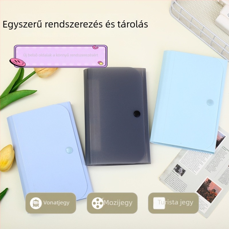 A6 méretű, 13 rekeszes akordeon típusú dokumentumorganizer