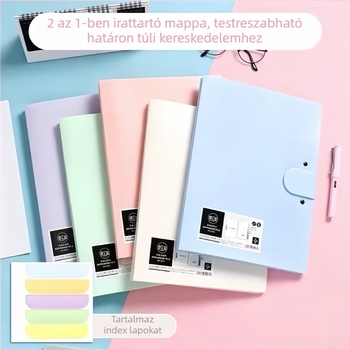 A4 Morandi többszintes akordion mappa, nagy kapacitású dokumentum rendező, öt rekesz