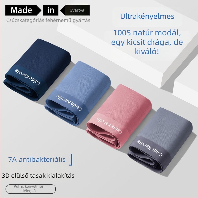 Férfi MODAL anyagú, varrat nélküli boxeralsó, antibakteriális, lélegző, puha, plusz méret