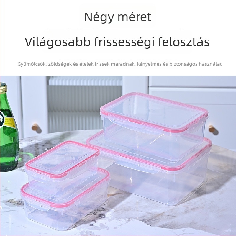 Élelmiszer-minőségű konyhai és hűtőszekrény tároló doboz gyümölcsökhöz, mikrohullámú sütő kompatibilis