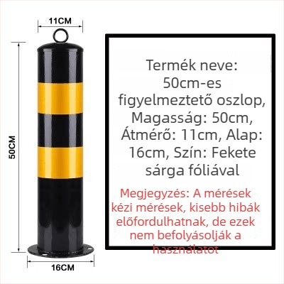 Acélcsőből készült figyelmeztető oszlop, ütközésvédelmi oszlop flang alapú talppal, útmenti bejáratokhoz és parkolókhoz