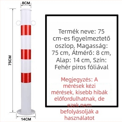 Acélcsőből készült figyelmeztető oszlop, ütközésvédelmi oszlop flang alapú talppal, útmenti bejáratokhoz és parkolókhoz