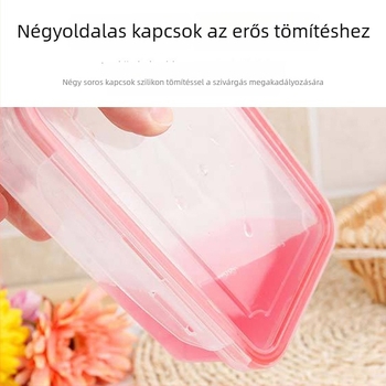 Élelmiszer-minőségű mikrohullámú ételtároló doboz, műanyag frissesség-megtartó tartó, nedvességálló, átlátszó gyümölcstároló doboz, 800–1000 ml