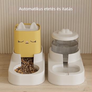 PAWSARTI Automatikus etető macskáknak és kutyáknak, étel- és vízadagolóval