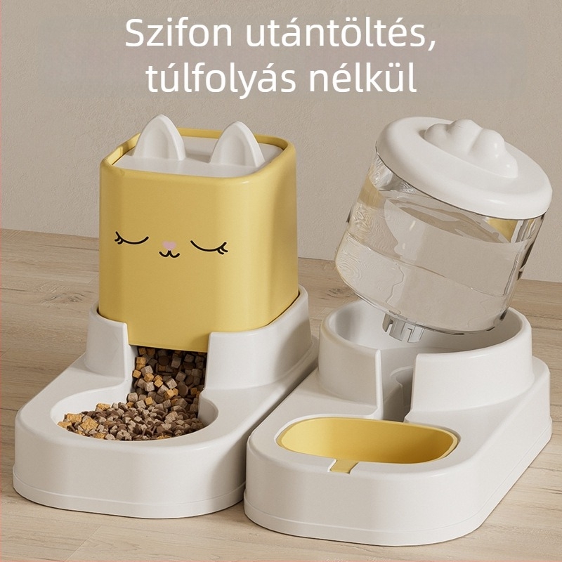 PAWSARTI Automatikus etető macskáknak és kutyáknak, étel- és vízadagolóval