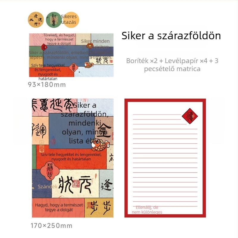 Meowshu Gaokao boríték és levélpapír készlet inspiráló üzenetekkel a sikerhez és a ballagáshoz