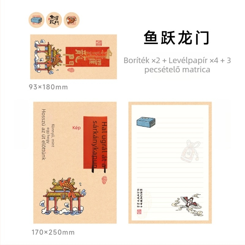 Meowshu Gaokao boríték és levélpapír készlet inspiráló üzenetekkel a sikerhez és a ballagáshoz
