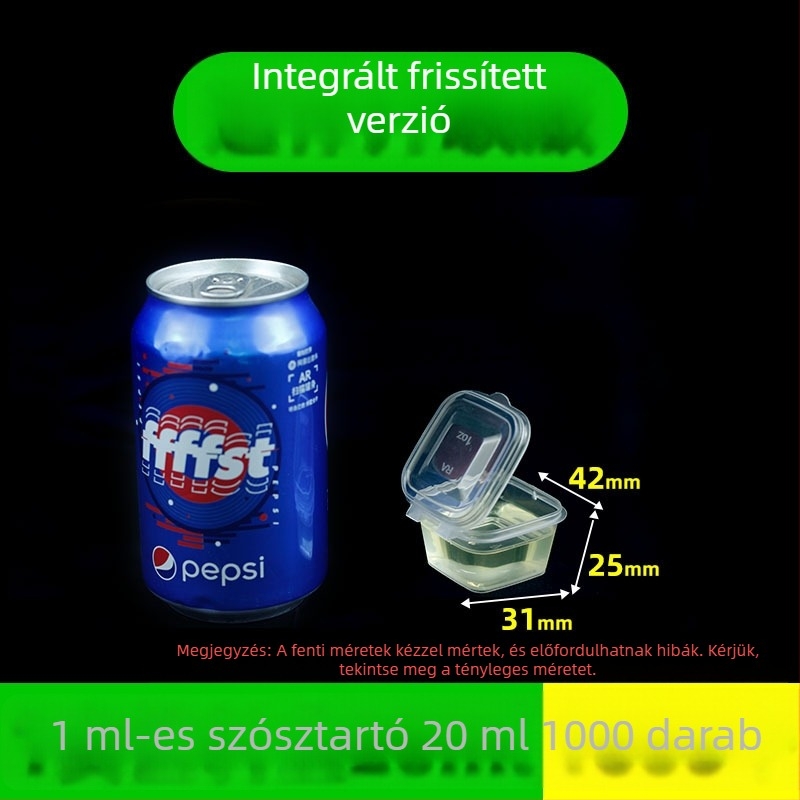 Egyszer használatos négyszögletes szósz pohár fedővel, ételrendeléshez csomagoláshoz