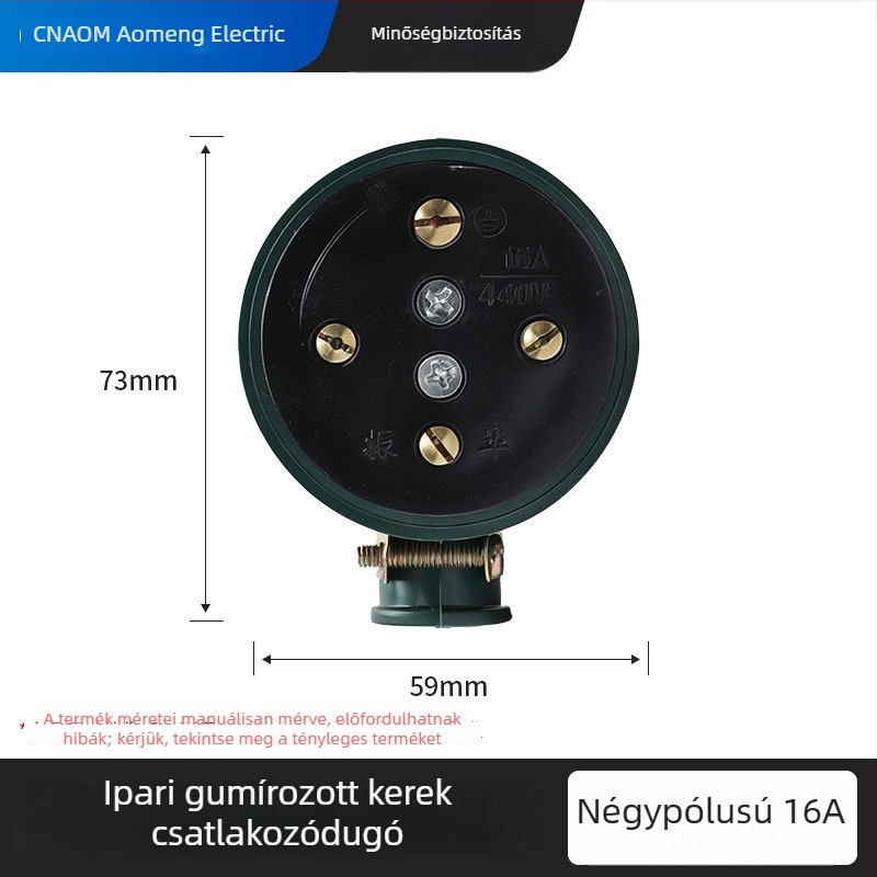 Ipari gumírozott dugaszoló és aljzat, vízálló és ütésálló, háromfázisú négyvezetékes körcsatlakozó, 16A/25A/32A/60A, 440V