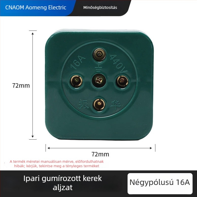 Ipari gumírozott dugaszoló és aljzat, vízálló és ütésálló, háromfázisú négyvezetékes körcsatlakozó, 16A/25A/32A/60A, 440V