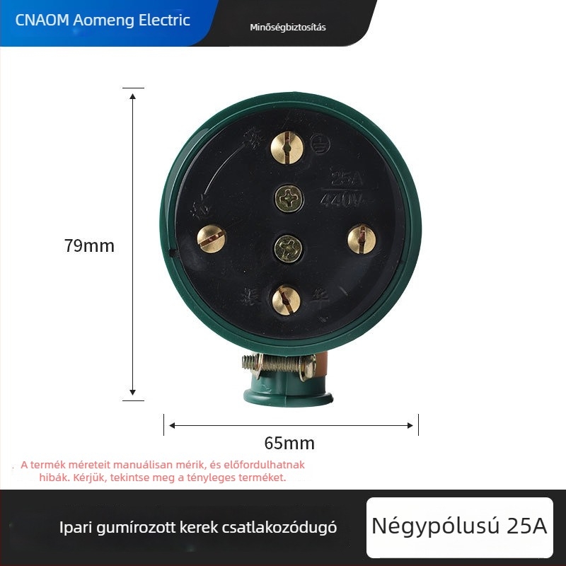 Ipari gumírozott dugaszoló és aljzat, vízálló és ütésálló, háromfázisú négyvezetékes körcsatlakozó, 16A/25A/32A/60A, 440V