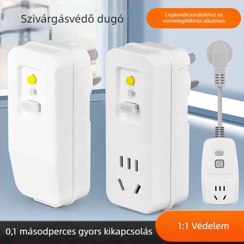 Szivárgásvédett dugaszolókapcsoló, 10A-16A, nagy teljesítményű készülékekhez, klíma és elektromos bojler számára