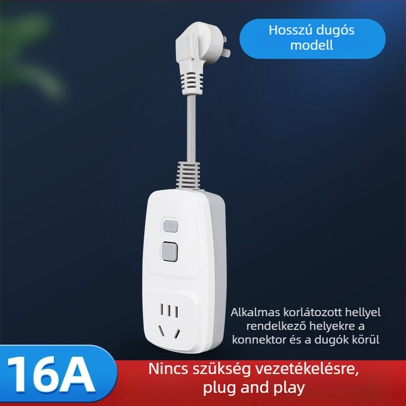 Szivárgásvédett dugaszolókapcsoló, 10A-16A, nagy teljesítményű készülékekhez, klíma és elektromos bojler számára