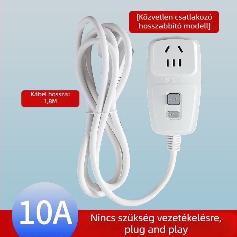 Szivárgásvédett dugaszolókapcsoló, 10A-16A, nagy teljesítményű készülékekhez, klíma és elektromos bojler számára
