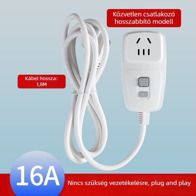Szivárgásvédett dugaszolókapcsoló, 10A-16A, nagy teljesítményű készülékekhez, klíma és elektromos bojler számára