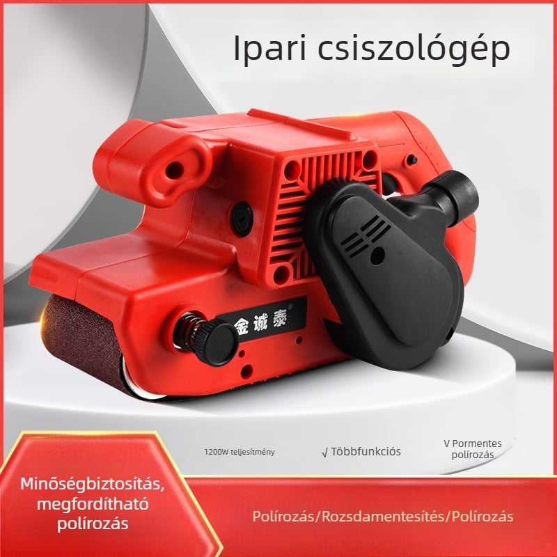 Elektromos szalagcsiszoló, hordozható mini ipari tank-stílusú szalagcsiszoló, fa- és fémhasználatra