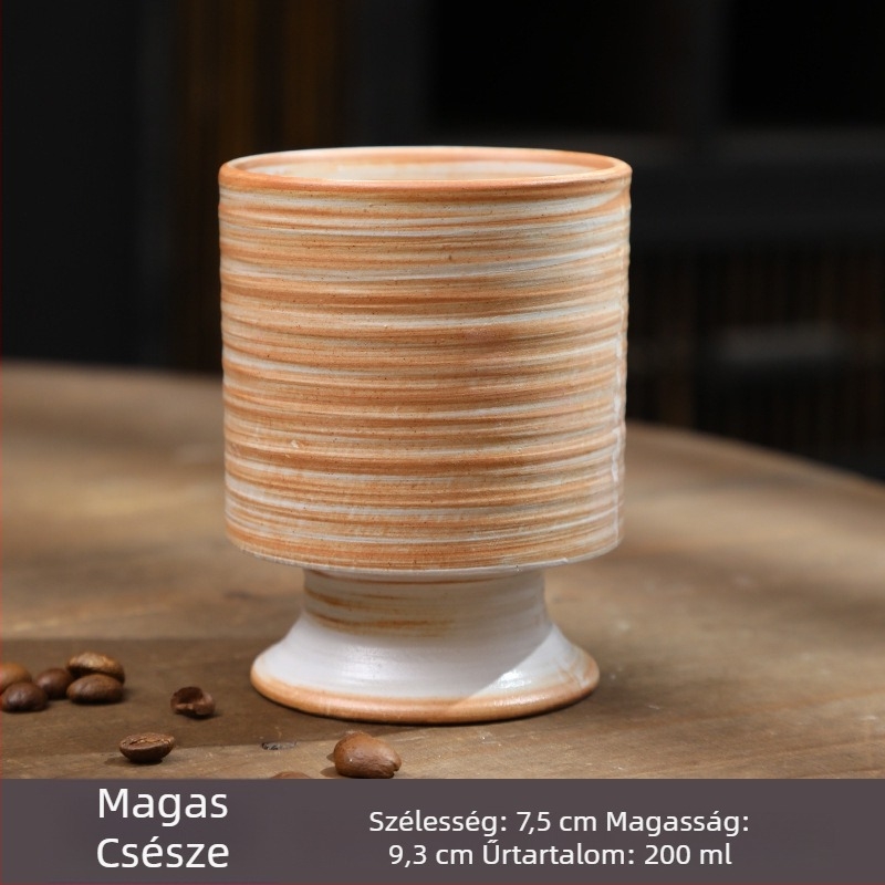 Leaf kerámia teáscsésze, ősi durva kerámiastílus, Gongfu teás készlet, vintage kézzel készített kóstoló teáscsésze