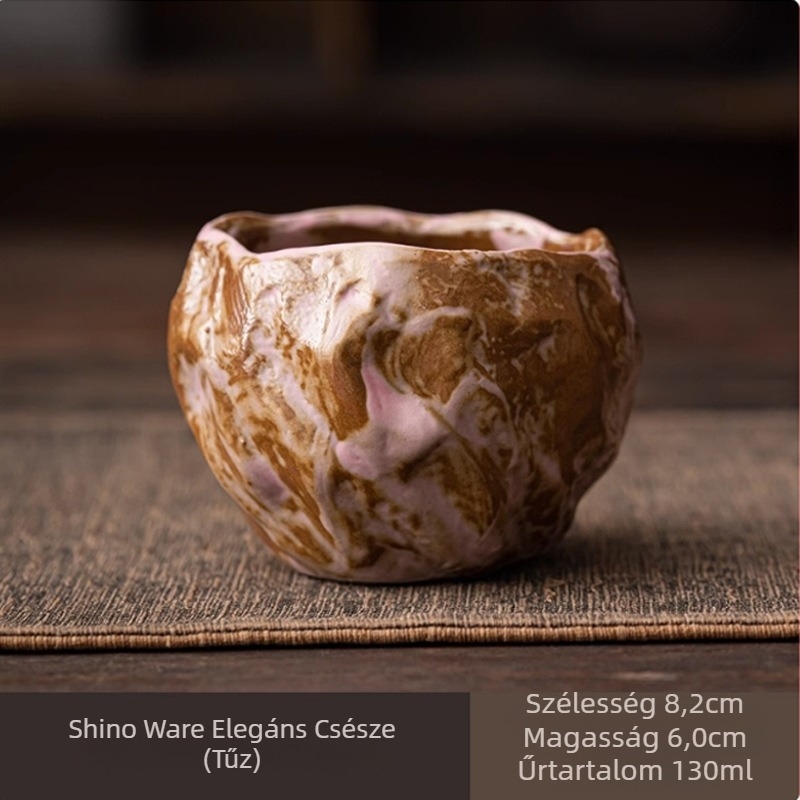 Krém színű Shino kerámia mestercsésze, nagy japán stílusú kerámia teáscsésze, kemencében égetett kerámia, Kung Fu, egy személyes teás tál, retro