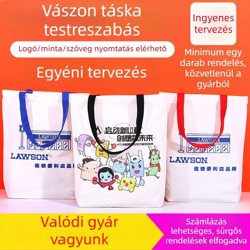 Személyre szabható vászontáska logónyomtatással – környezetbarát bevásárló táska