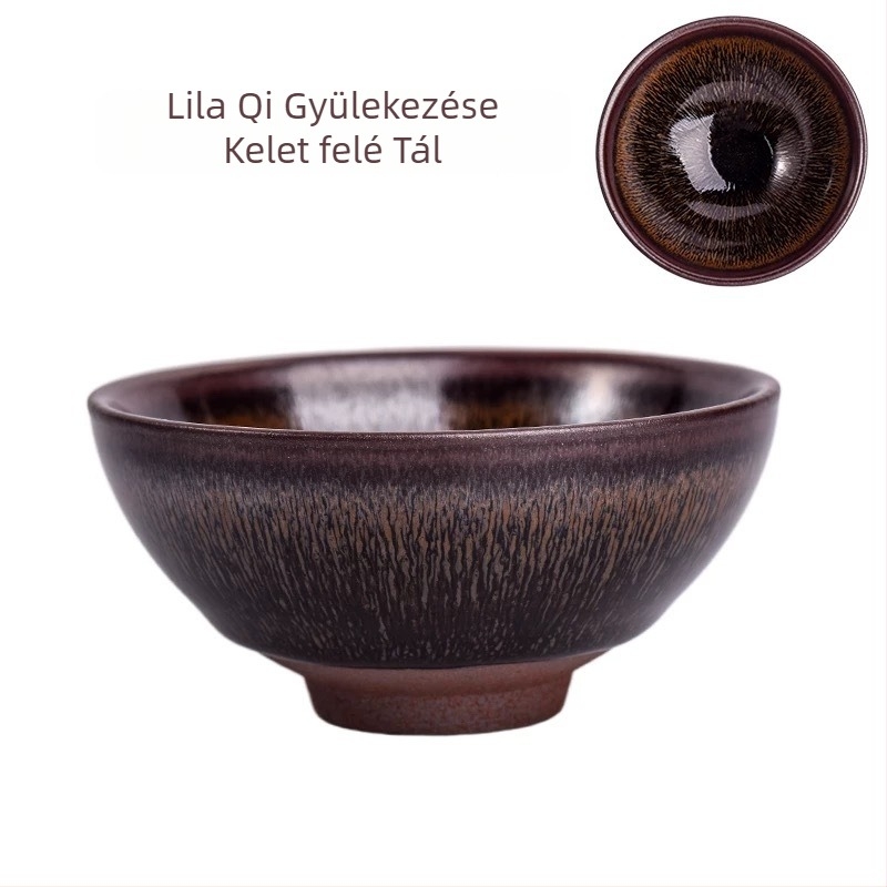Nyúl-szőr teáscsésze, retró kerámia teáscsésze vas testtel, otthoni használatra