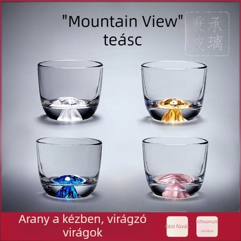 Gongfu teáscsésze üvegből, teaceremóniához, hegyekre néző, magas színvonalú, égésvédelmes és leesésálló
