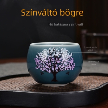 Termokromatikus kerámiás teáscsésze Dragon Egg dizájn, Gongfu mester, otthoni használatra