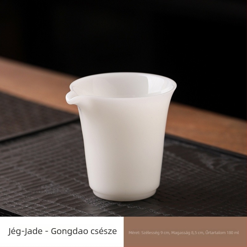 Ice Jade porcelán teáscsésze szeparátorral, teamegosztó csésze, kézben tartható fehér porcelán, nagy kapacitás
