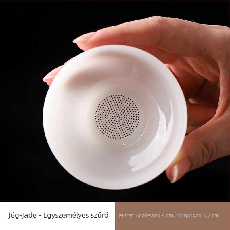 Ice Jade porcelán teáscsésze szeparátorral, teamegosztó csésze, kézben tartható fehér porcelán, nagy kapacitás
