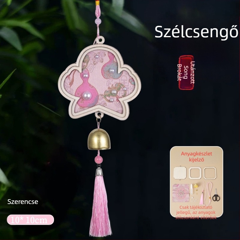 Kézzel készített Song brokát DIY gyöngyös harangkészítő – új kínai stílusú függő dekoráció családi tevékenységekhez és csapatépítéshez