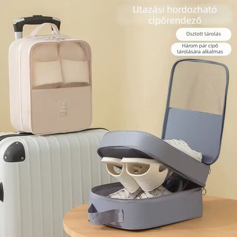 Többszintes utazótáska cipők tárolására, hordozható, vízálló és porálló