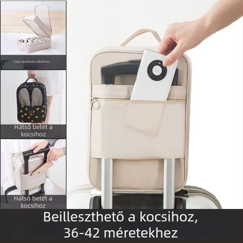 Többszintes utazótáska cipők tárolására, hordozható, vízálló és porálló