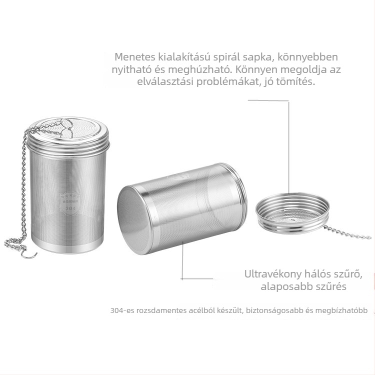 304 rozsdamentes acél teafilter teáskannához — szűrő, fűszergolyó, kosár