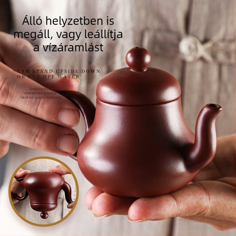 Chaozhou Zhu Ni lila agyag teáskanna – kézzel készített, kis kapacitású teáskészlet