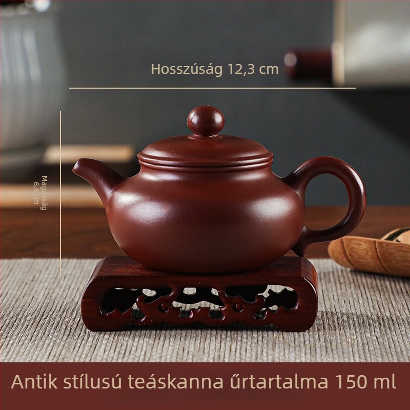 Chaozhou Zhu Ni lila agyag teáskanna – kézzel készített, kis kapacitású teáskészlet