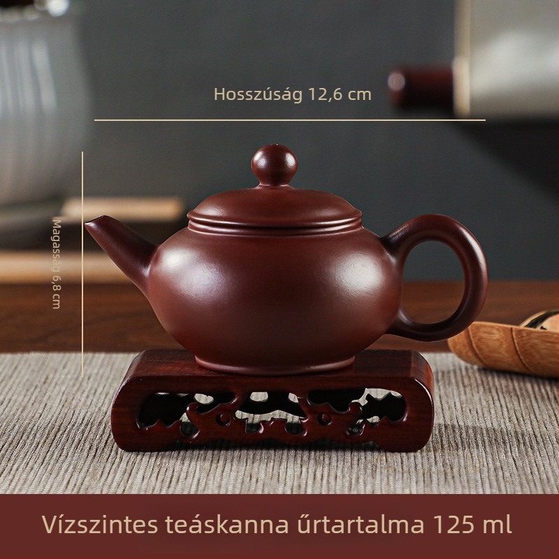 Chaozhou Zhu Ni lila agyag teáskanna – kézzel készített, kis kapacitású teáskészlet