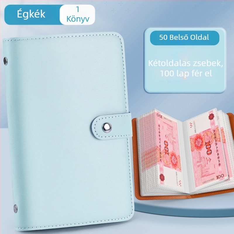 Nagy kapacitású RMB pénztároló könyv és bankjegygyűjtemény mappa