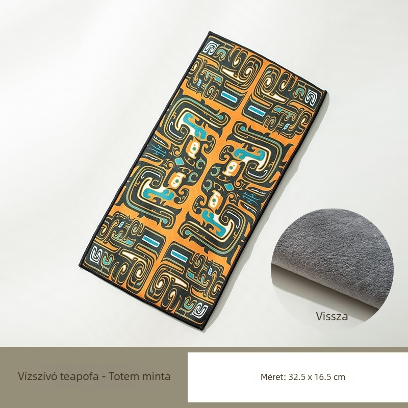 Megvastított, rendkívül nedvszívó teakekendő, kínai stílusú, prémium teáskészlet-kiegészítő, négyszögletes asztalterítő a tea ceremóniához