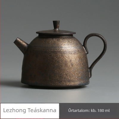 Kézzel készült kerámia teáskanna arany glazúrral, Zen stílus, golyó-szűrővel, kung fu tea készlet, egy darab