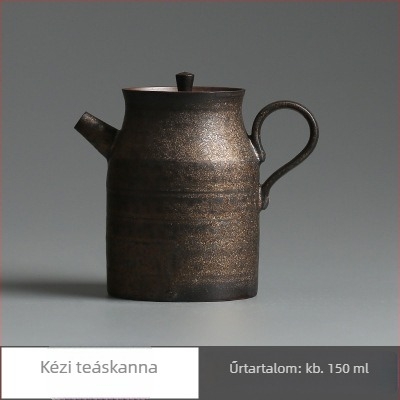 Kézzel készült kerámia teáskanna arany glazúrral, Zen stílus, golyó-szűrővel, kung fu tea készlet, egy darab