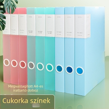 Átlátszó A4-es irattartó doboz, vastag műanyagból, merev tok