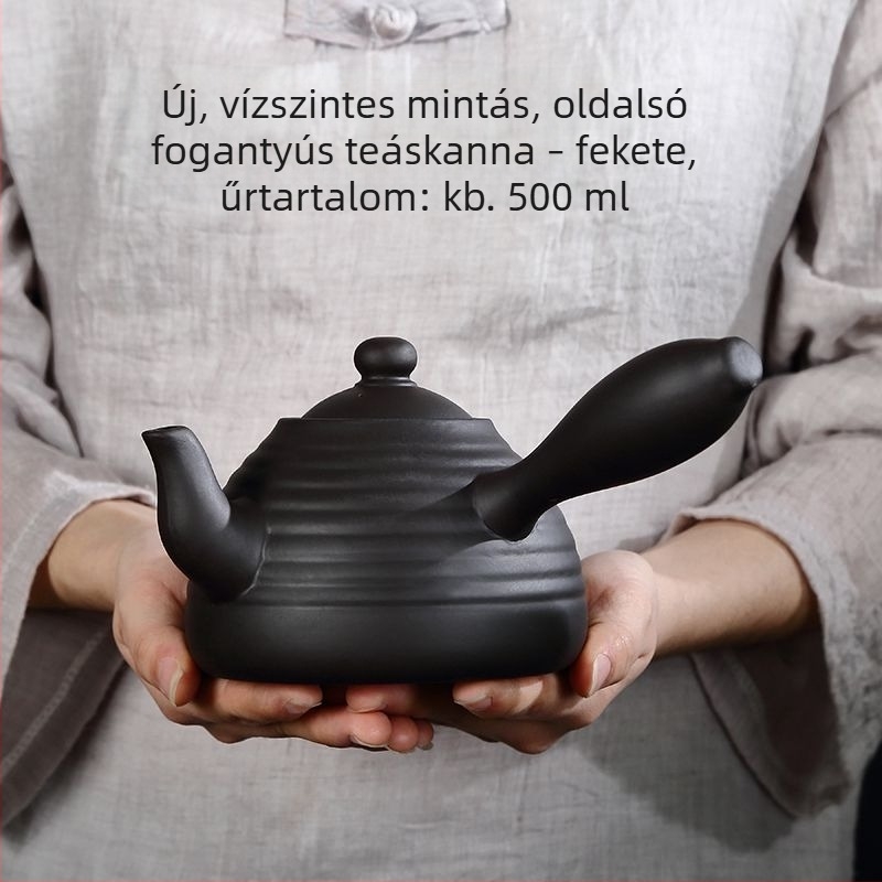 Yixing lila agyag teáskanna bambusz fogantyúval Gongfu tea készítéséhez