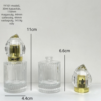 30 ml-es üveg parfümös flakon szórófejjel – üres kozmetikai csomagolás, bayonet sapka, több stílus (6-10 variánsok)