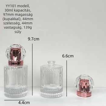 30 ml-es üveg parfümös flakon szórófejjel – üres kozmetikai csomagolás, bayonet sapka, több stílus (6-10 variánsok)