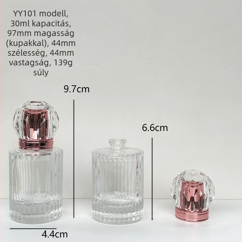 30 ml-es üveg parfümös flakon szórófejjel – üres kozmetikai csomagolás, bayonet sapka, több stílus (6-10 variánsok)
